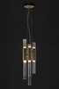 Exquisite Waterfall Pendant Lamp with Gold-Plated Brass And Ribbed Crystal Glass for Luxurious Illumination