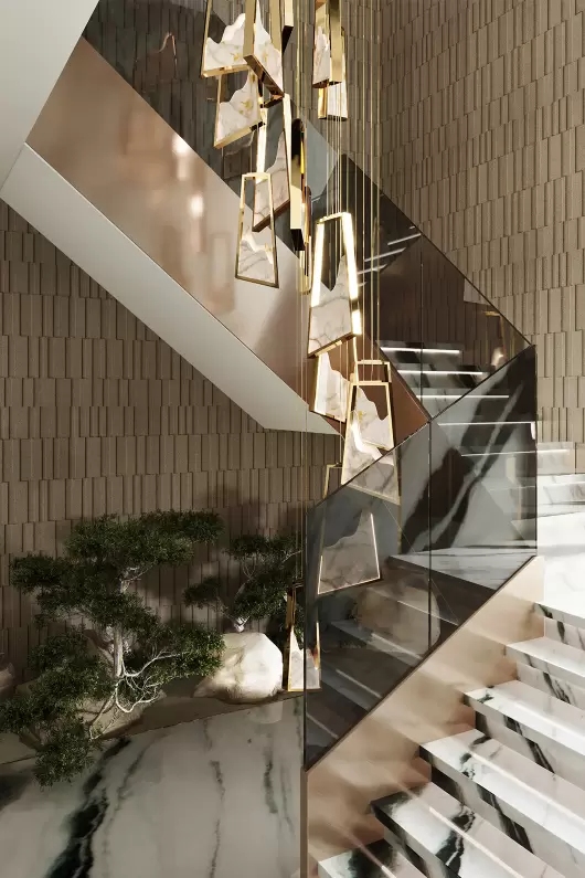 Artistic Gold And Glass Chandelier with Geometric Design for Unique Home Lighting