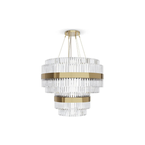 Sophisticated Crystal Chandelier with Gold Accents And Geometric Design for Modern Interiors