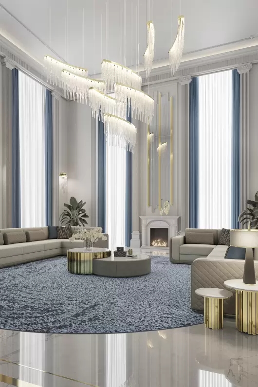 Stylish Gold And Crystal Pendant Light with Curved Design, Perfect for Contemporary Dining And Living Room Spaces, Adding A Touch of Elegance And Sophistication