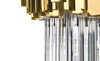 Sleek Gold And Crystal Pendant Light with Modern Geometric Design, Ideal for Dining And Living Room Décor, Enhancing Style And Sophistication
