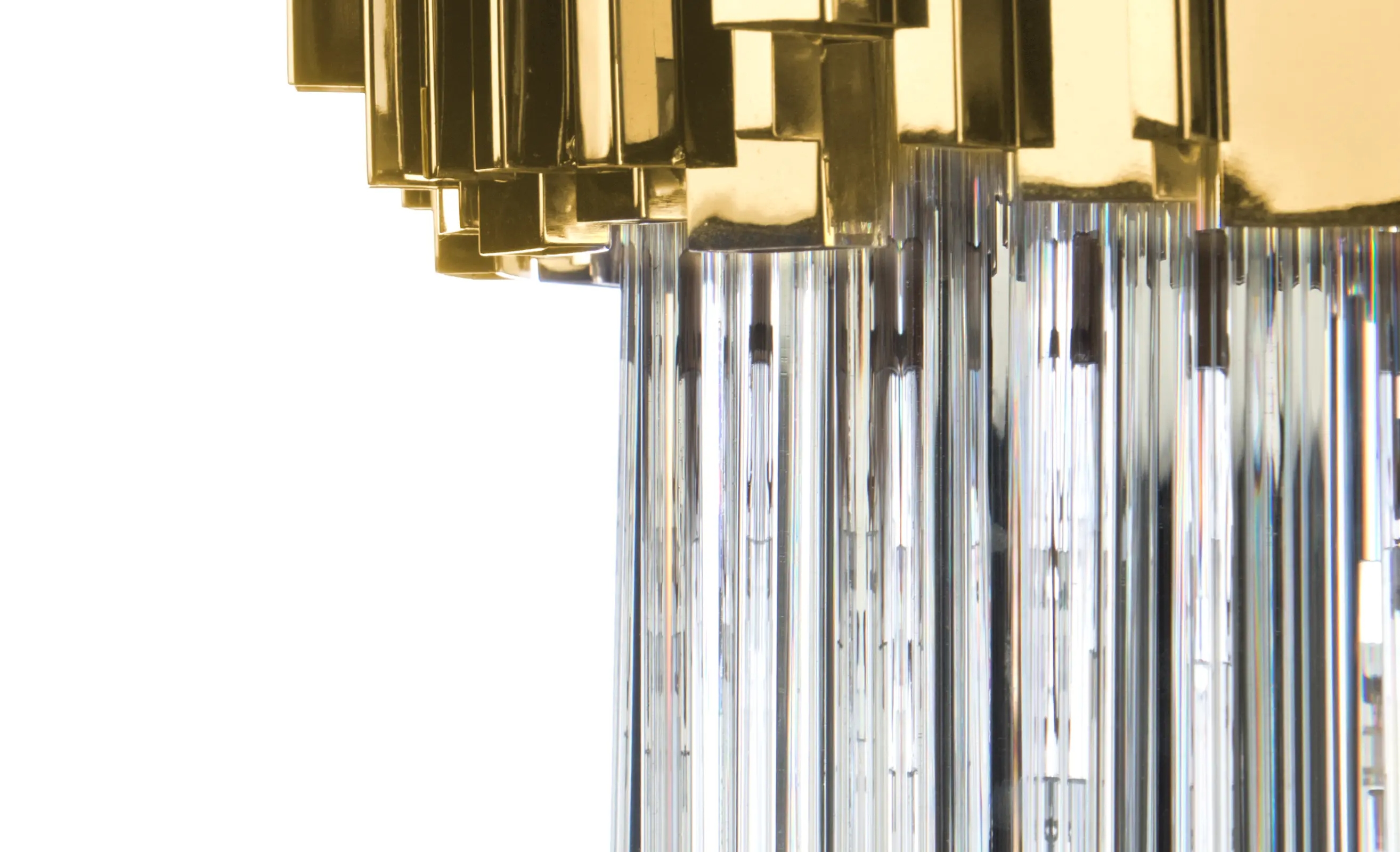 Sleek Gold And Crystal Pendant Light with Modern Geometric Design, Ideal for Dining And Living Room Décor, Enhancing Style And Sophistication