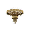 Elegant Plafond Light Fixture with Gold-Plated Brass And Gold Teak Crystals for Classic And Modern Interiors