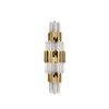 Luxurious Gold And Clear Crystal Wall Lamp with Layered Geometric Design, Perfect for Elevating Modern Interiors