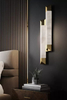 Minimalist Alabaster And Gold Vertical Wall Light for Modern Home Illumination