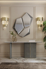 Opulent Gold And Clear Crystal Wall Lamp with Luxurious Tiered Design, Ideal for Sophisticated Ambient Lighting in Elegant Spaces