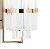 Contemporary Clear Crystal Wall Sconce with Gold Accent Bands, Ideal for Enhancing Modern And Luxurious Decor