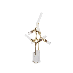 Artistic Gold And White Glass Table Lamp with Creative Branch Design, Perfect for Adding A Contemporary Touch To Any Space