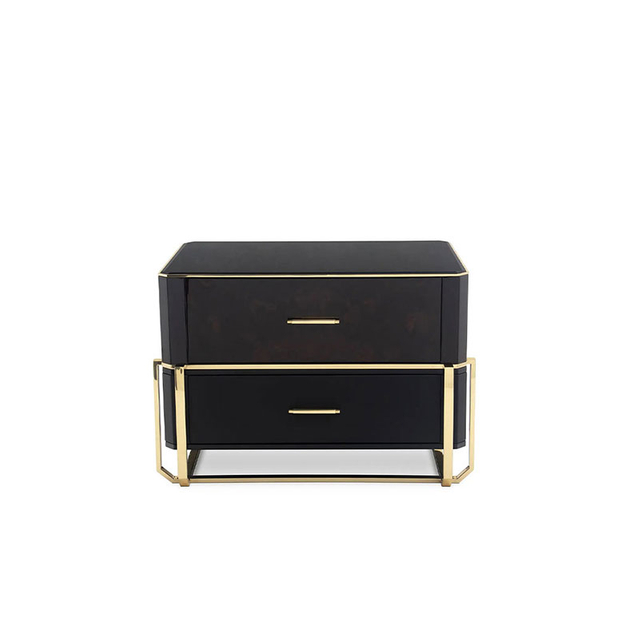 Hot-Selling Modern Luxury Bedroom Nightstand with Double Drawers, Storage Cabinet, Bedside Table, And Low Coffee Table