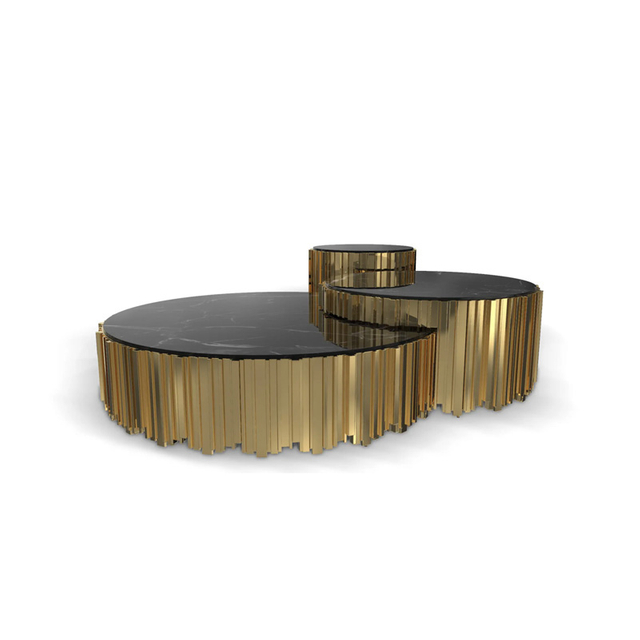 Factory Direct Gold-Plated Stainless Steel Coffee Table, Luxury Tea Table And Sofa Side Table for Villa Living Room