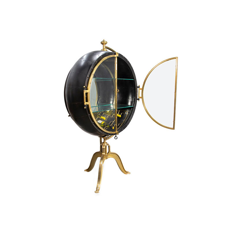 European Classical Creative Round Wine Cabinet with Non-Slip Stand, Freestanding Wine Rack And Display for Home Bar And Living Room