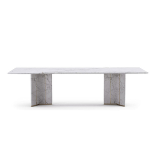 Factory Direct Modern Minimalist Villa Dining Table, Inlaid Marble Top for Dining, Banquets, and Gatherings