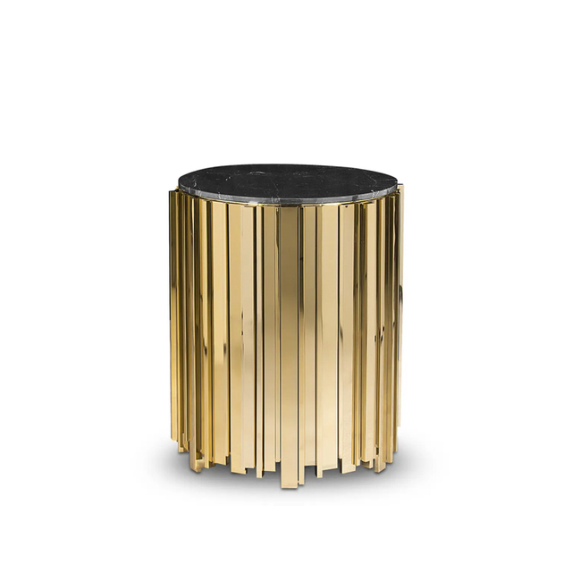 Modern Luxury Coffee Table with Gold-Plated Stainless Steel Base And Marble Top, Low Tea Table And Sofa Side Table for Living Room