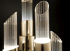 Contemporary Three-Arm Floor Lamp with Gold Accents And Clear Glass Tubes for Stylish Home Lighting