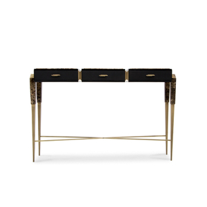 Factory Direct European And American Modern Villa Stainless Steel Console Table with Drawers, Decorative Display Table for Living Room And Hallway