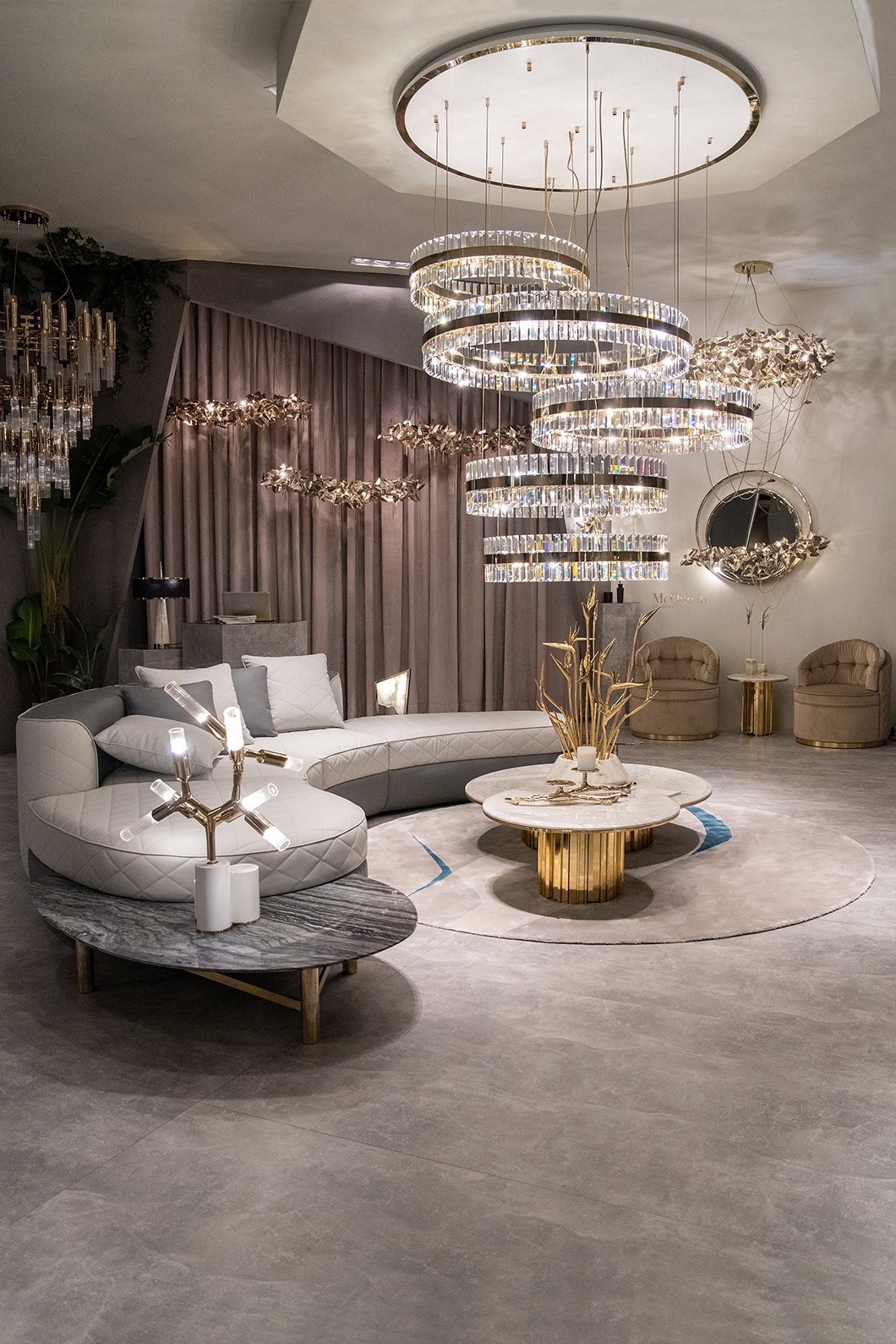 Modern Multi-Tier Crystal Chandelier with Gold Accents for Elegant Home Lighting