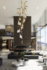 Artistic Gold And Glass Chandelier with Geometric Design for Unique Home Lighting