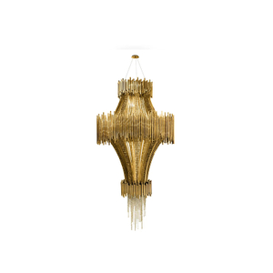 Striking Cross-Shape Chandelier with Gold Accents And Elegant Cascading Design for Luxurious Home Lighting