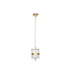 Slim Pendant Light in Gold-Plated Brass and Crystal for Elegant Home and Commercial Decor