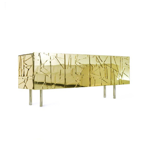 Cross-Border Hot-Selling European Luxury Gold-Plated Stainless Steel Sideboard, Villa Dining Room And Kitchen Storage Cabinet
