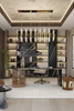 Sleek Gold And Glass Linear Pendant Light with Modern Geometric Design, Perfect for Adding A Touch of Elegance To Dining Rooms And Contemporary Interiors
