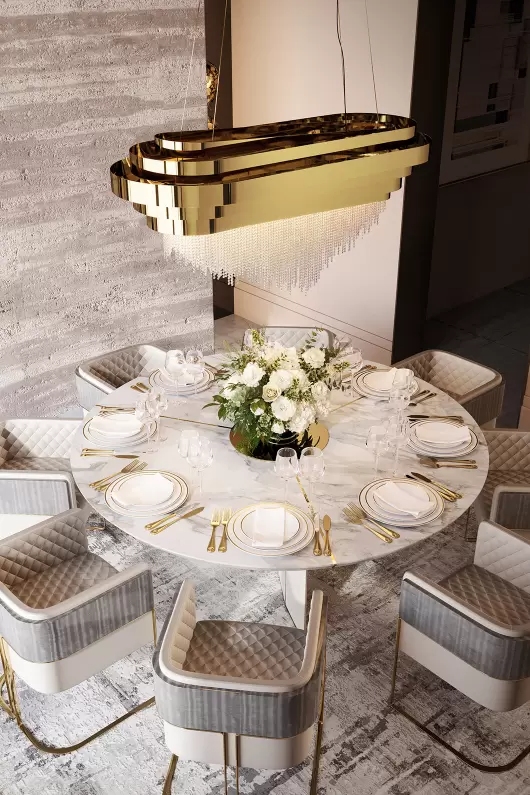 Sophisticated Multi-Layer Gold And Crystal Pendant Light with Contemporary Design, Perfect for Elevating The Style of Dining Rooms And Modern Spaces