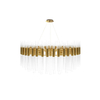 Sophisticated Gold And Clear Glass Pendant Light with Modern Tubular Design, Perfect for Elevating Dining Rooms And Contemporary Living Spaces