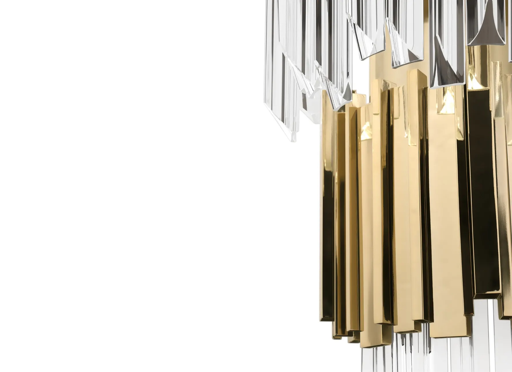 Luxurious Gold And Clear Crystal Wall Lamp with Layered Geometric Design, Perfect for Elevating Modern Interiors