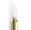 Minimalist Gold And Clear Glass Wall Sconce with Slender Vertical Design, Perfect for Modern And Streamlined Interiors