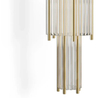 Luxury Round Marble Base Wall Light with Golden Rod and Crystal Tubes