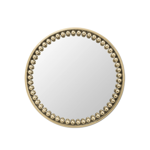 Luxury Villa Style Bathroom Mirror with Gold-Plated Stainless Steel Frame, Decorative Glass Mirror for Living Room and Entryway