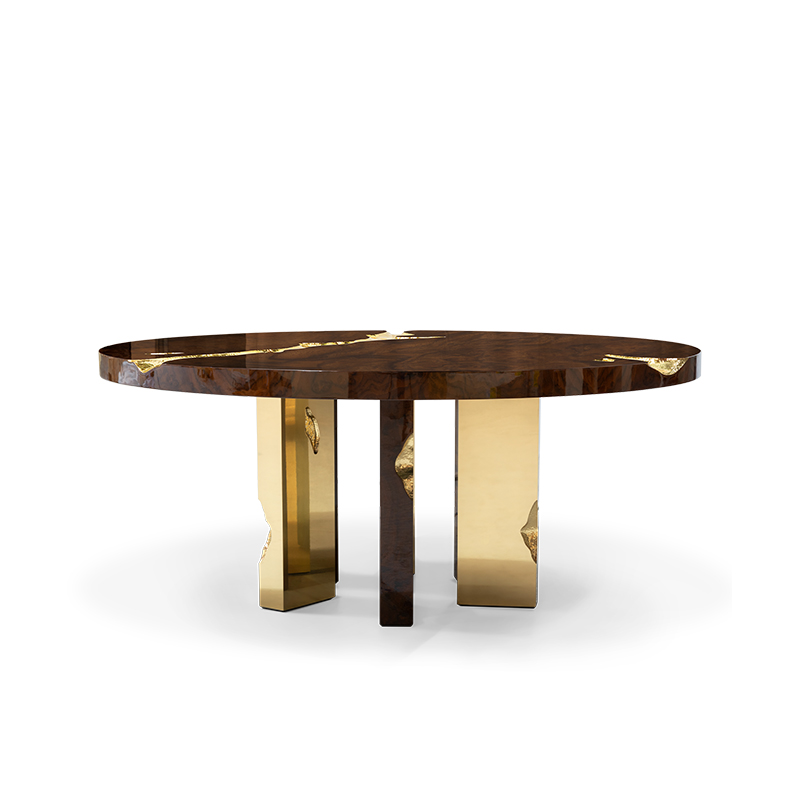 Source Factory Round Family Dining Table – Thickened Solid Wood Dining Table for Luxurious And Easy-Clean Dining – Ideal Kitchen And Restaurant Table