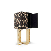 European Luxury Villa Diamond-Shaped Wine Cabinet with Gold-Plated Stainless Steel Base, Wine Storage for Dining Room, KTV, And Home Bar