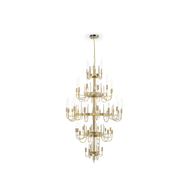 Elegant Gold Chandelier with Multiple Arms And Glass Candle Holders for Classic Home Decor
