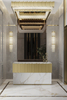 Square Plafond Light Fixture with Iconic Design in Crystal Glass And Gold-Plated Brass for Stylish Interiors