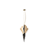Architectural-Inspired Pendant Lamp with Black Crystals And Gold-Plated Brass for Modern Luxury