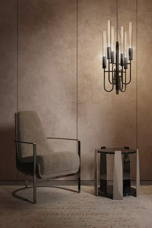 Elegant Pendant Lamp in Gold-Plated Brass And Crystal Glass for Versatile Modern Interiors